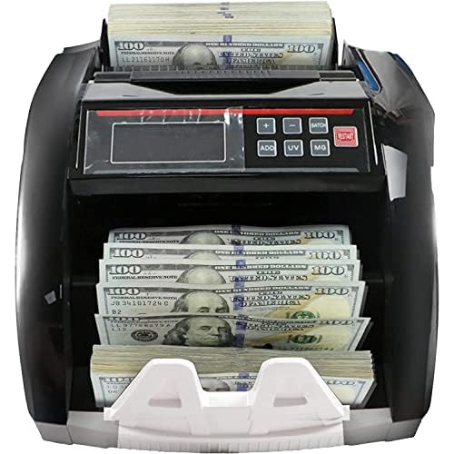 CEE STREET Money Counter Machine Bill Cash Counting Machine Counterfeit Detector Automatic UV Count LED Display Multi-Currency Bill Cash Counting Machine Counts 1000 Notes per Minute
