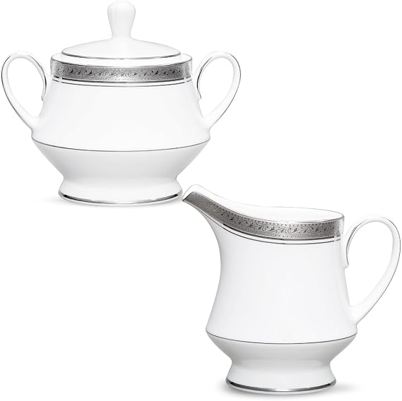 Noritake Crestwood Platinum Sugar & Creamer Set