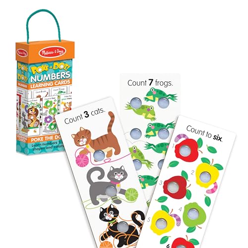 Melissa & Doug Poke-a-Dot! Numbers, Shapes & Colors Jumbo Learning Cards, 13 Double Sided Interactive Flash Cards, Educational Activities for Toddlers & Preschoolers, Ages 1
