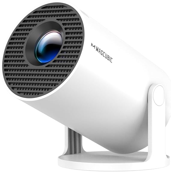 Magcubic Smart Mini Projector 4K Support 200 ANSI lumens Portable Projector | WiFi 6 Bluetooth 5.4, 720P Resolution, 5W Soundbase Speaker, 180° Rotation, Voice Control Remote, Home, Outdoor, Office
