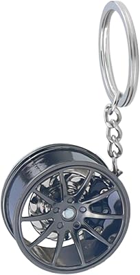 Metal Car Hub Keychain for Men | Auto Part Wheel Tire Rim Interior Decoration Keyring