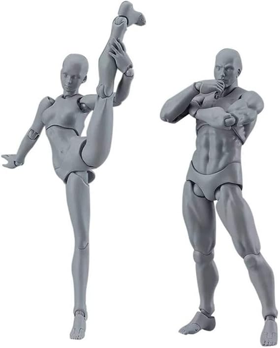 Drawing Figures Model 2PCS 5.91 Inch Male Female Action Figure Poseable Drawing Mannequin for Artists