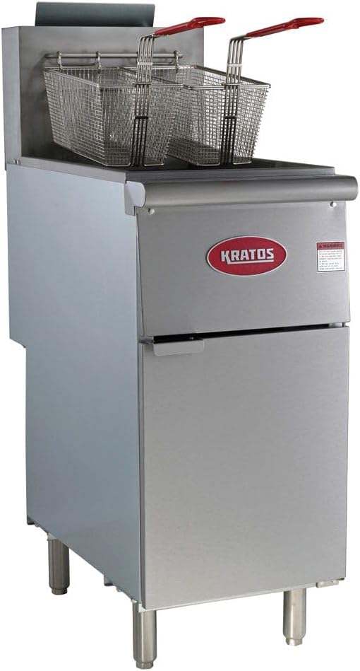 Kratos Commercial Deep Fryer Stainless Steel Gas Floor Fryer 40lb Capacity
