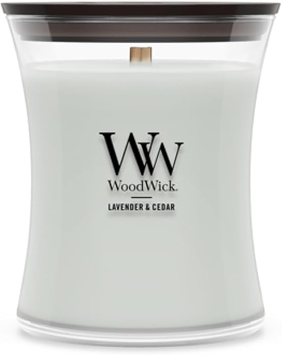 WoodWick Lavender & Cedar Scented Candle, Crackling Wick, 9.7oz