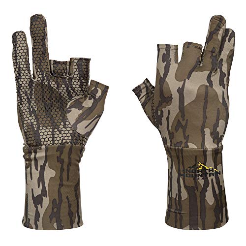 North Mountain Gear Camouflage Hunting Gloves for Men - Fingerless - Lightweight Glove Liner