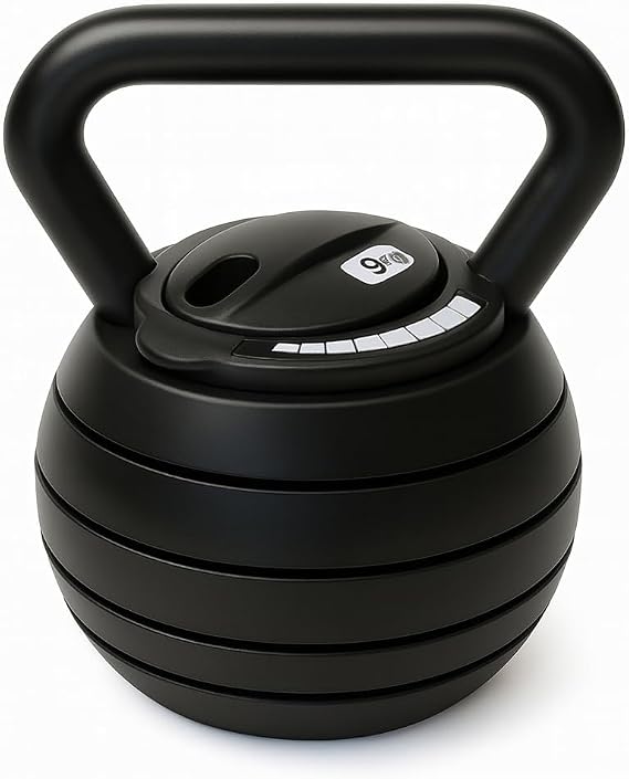 Adjustable Kettlebell Weight Set 9kg & 18kg – Home Gym Fitness Equipment for Full Body Workout, Strength & Muscle Training – Space-Saving Adjustable Kettle Bell for Exercise & Body Toning
