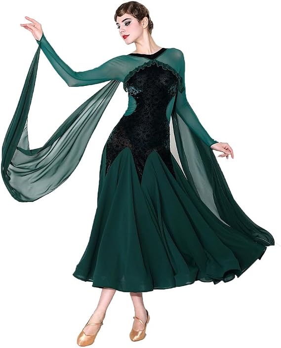 Smooth Ballroom Dance Dress Flamenco Waltz Tango Party Ballroom Practice Dress Modern Dance Performance Dress