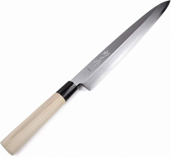 Japan Sushi Sashimi Chef Knife Shiroko(White Steel)-No.2 D-Shape Magnolia Wood Handle, Yanagiba 13-inch (330mm)