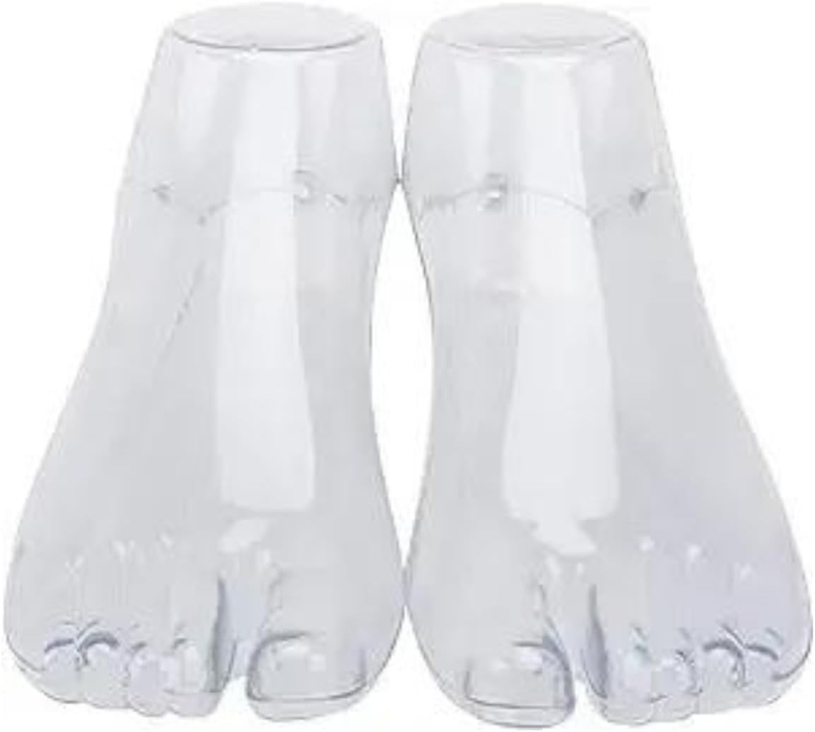 OrthoSleeve 1 Pair of Plastic Mannequin Feet for Foot Modeling, Shoes, Sandals Display and Sock Display Clear