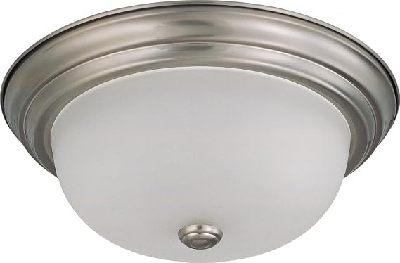Nuvo Lighting 60/3263 Traditional Three Light Flush Mount from Close to Ceiling Brushed Nickel Collection in Pwt, Nckl, B/S, Slvr. Finish