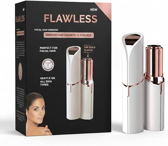 Coverzone Flawless Elektrikli Yüz Tüy Alma Cihazı Dahili Işıklı Taşınabilir Kadın Tüy Temizleyici Ağrısız Hassas Cilt Dostu Mini Epilatör Ruj Formunda Pil ile Çalışan Pratik Kullanım | 18K