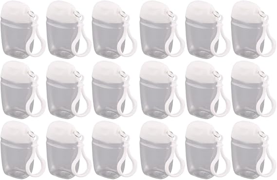 FRCOLOR 18Pcs Mini Empty Travel Hand Bottles 30ml with Keychain