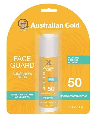 Australian Gold Spf#50 Face Guard Stick 0.6 Ounce 17ml 3 Pack