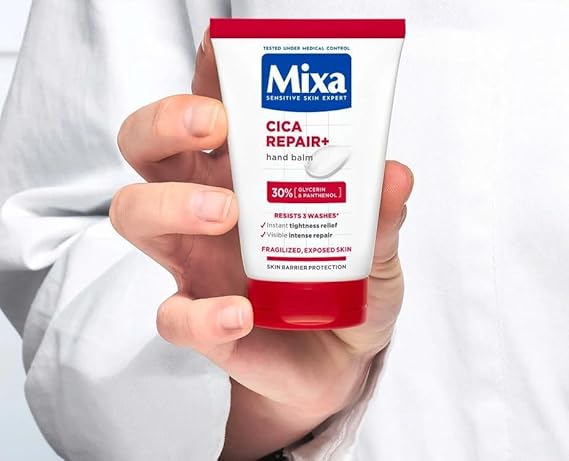 Mixa Cica Repair+ Hand Cream 50 ml /1.69fl.oz./ Intensive Repair for Very Dry & Cracked Hands | 30% Glycerin + Panthenol | Fast-Absorbing, Non-Greasy, Hypoallergenic