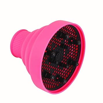 Universal Collapsible Hair Diffuser Attachment for Hair Dryer- Salon Grade Tool,Lightweight Foldable Portable Travel Folding Design Fit Most of Blow Dryers-Rose Red