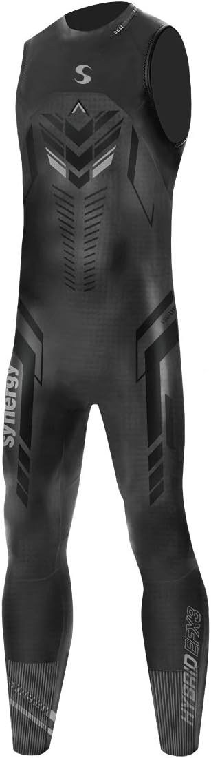 Synergy Triathlon Wetsuit- Men's Hybrid Sleeveless Smoothskin Neoprene for Open Water Swimming Ironman & USAT Approved