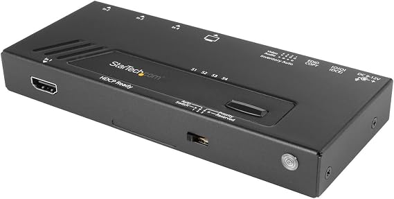 4 Port HDMI Switch - 4K with Fast Switching, Auto-Sensing & Serial Control - Automatic 4x1 HDMI Video Switcher Box, TAA (VS421HD4KA)