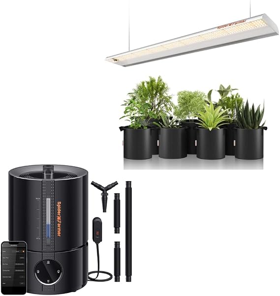 Spider Farmer 5L Humidifier and SF600 Grow Light