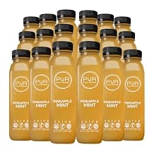 PUR Cold-Pressed Juice Pineapple Mint 6 Pack Apple Juice, Pineapple & Mint Refreshing Drink Supports Wellness, Digestion, and Cleanse Days Raw, Pressed at Source
