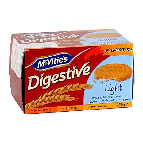 McVitie's, Digestive, Light, Reduced Fat Wheat Biscuits, 250 gram [Pack of 1 piece]