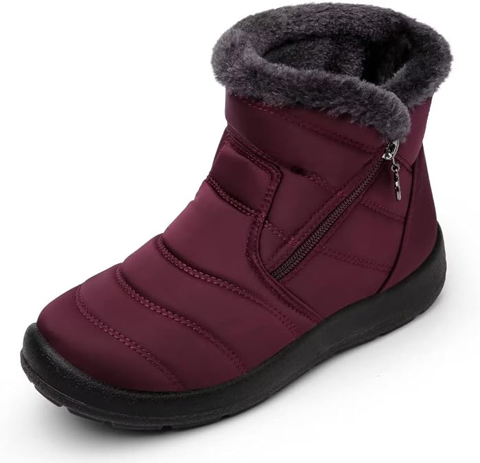 Cheval Winter Snow Boots for Women, Fur Lined Warm Booties, Outdoor Anti-slip Waterproof Comfortable Short Boot, Botas De Invierno Para Mujert