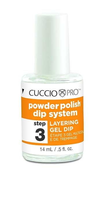 Cuccio Colour Powder Polish Dip System Step 3 - Specially Formulated Resins - Vibrant Finish With Flawless, Rich Color And Durability - Nail Polish Layering Gel Dip - 0.5 Oz