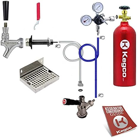 Kegco Deluxe 1-Tap Door Mount Kegerator Conversion Kit with 5 lb. CO2 Tank