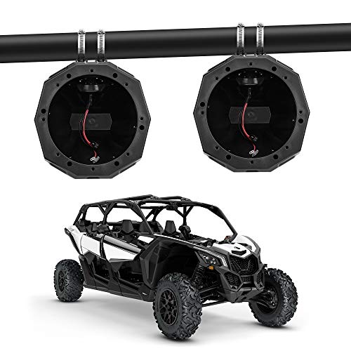 KEMIMOTO 6.5 Speaker Cage Pods, 2PCS UTV ATV 6.5-Inch Pod Enclosure for All 1.5 to 2 Roll Bar Compatible with Polaris RZR Can-Am Maverick X3 Sport Commander Defender Kawasaki