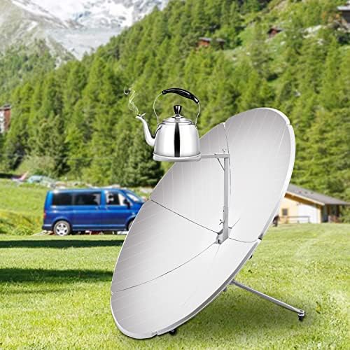 1500W Concentrating Solar Cooker Portable Parabolic Sun Oven 59 inch Solar Cooker Outdoor Oven for Outdoor Camping Barbeque Cookware Boil Water, Focal Spot Temperature: 800-1000C
