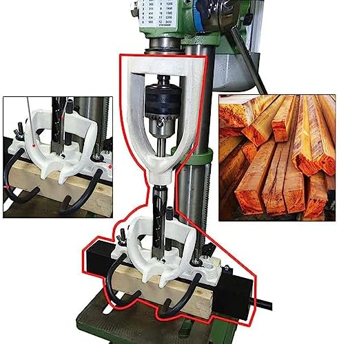 Chisel Drilling Machine - Square Hole Mortise Tool with 4 Bits for Woodworking - Bench Drill Press and Mortise Locator
