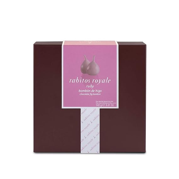 Rabitos Royale - 8 Piece Ruby Chocolate Covered Fig Bonbons Gift Box (5oz / 142g)