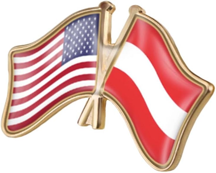 vmcoatdu USA American and Germany Deutschland Friendship Flag Cross Connection Pin Brooch Badge for Hat Cap Clothing Backpack Pin
