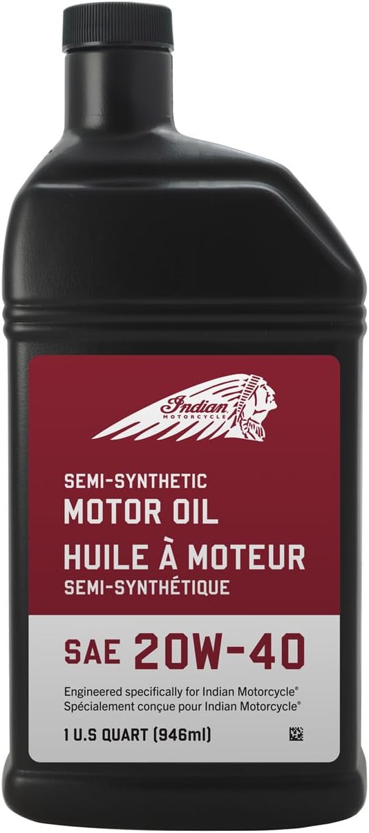 Indian Motorcycle 20W-40 Semi-Synthetic Motor Oil, 1 Quart - 2880012