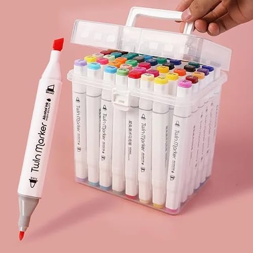 Orret Home Double Sided Marker Pen Set, Professional Boxed Felt Pen Set, Ideal for Paint Markers, Artists and Designers in Various Colors 24 Pieces