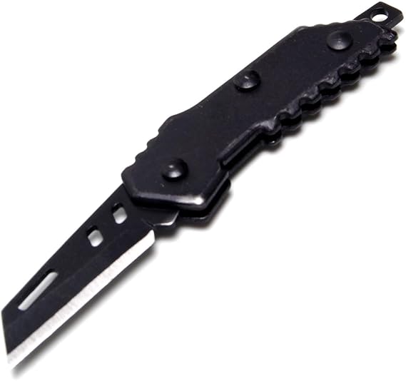 GD-COMNF-BK Knife, Ultra-Small, Mini Knife, Folding, Keychain, Fishing, Compact, Camping