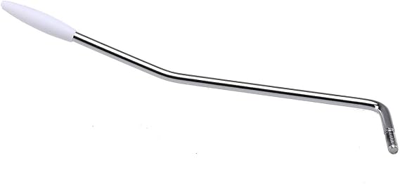 Wilkinson 4.8mm Threaded-In ST Tremolo Arm Bridge Whammy Bar for Fender Mexico Strat Stratocaster Electric Guitar, Chrome with White Tip