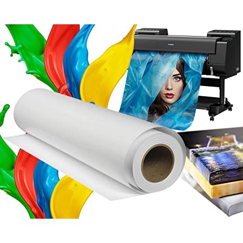 Inkjet Canvas Roll 60x40 Poly-Cotton Aqueous Water Based 12 oz. 360 GSM Matte Professional Digital Waterproof Printing Instant-Dry for Dye and Pigment Inkjet Printers