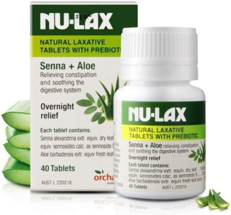 Nu Lax Laxative Tablets Natural Laxative With Prebiotic 40 Tablets import from Australia