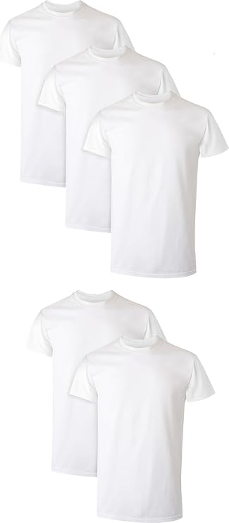 Hanes Men's Performance Undershirt, X-Temp Moisture-Wicking Crewneck, White 5-Pack