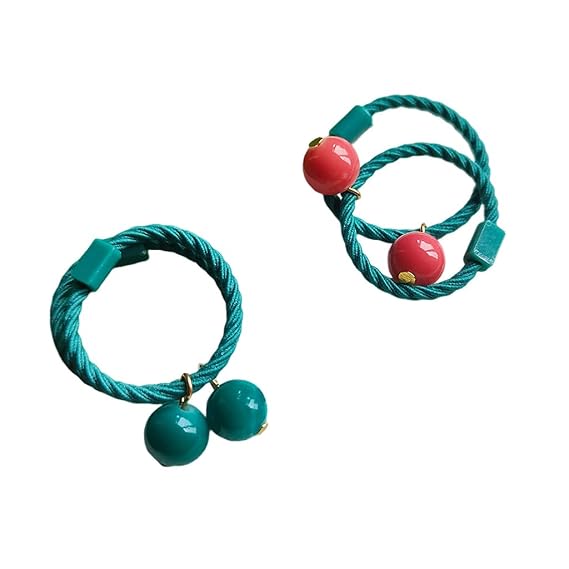 Women's Red Green Bead Headwear Hair Tie Costume Accessory Props Decoration for Maomao Cosplay from The Apothecary Diaries (Red)