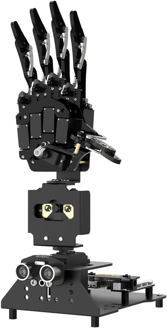 Robot Hand with Micro: bit V2 AI Bionic Robotic Hand Five Fingers Solely Movement Mechanical Arm DIY Smart Robot & Engineering Kits, Science/Coding/Programming Set