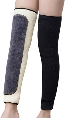 SIQITECHNO Thermal Fleece Lined Knee Brace Cashmere Wool Knee Warmer Rheumatic Arthritis Pain Relief Leg Warmers Knee Sleeves