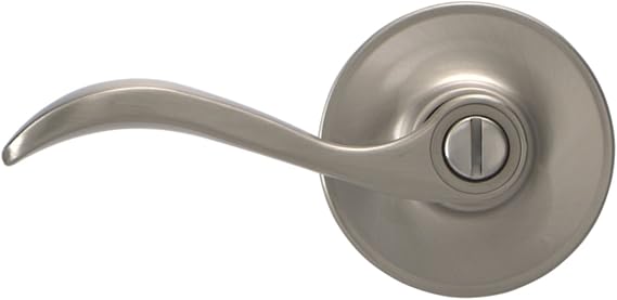 J-Series by Schlage Seville Door Lever with Standard Trim, Bed & Bath Privacy Lock, Satin Nickel, J40 SEV 619