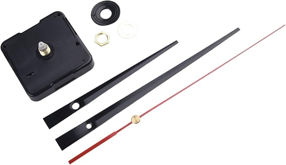 Quartz Clock Movement Mechanism, Silent Sweep Motor for 9mm Thick for DIAL, 16.8mm Shaft Length with Gold Thread, Black Wall Clock Repair Parts Kit with Hands and(B)