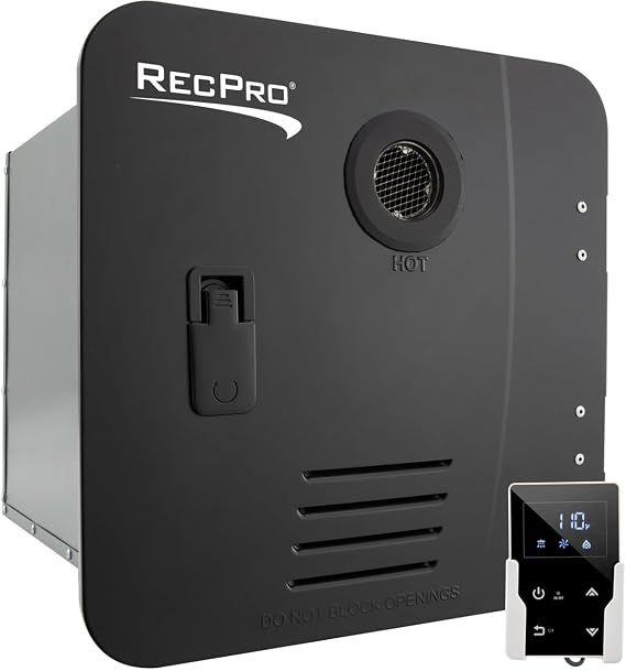 RecPro RV Tankless Gas Water Heater | 42,000 BTU | Black