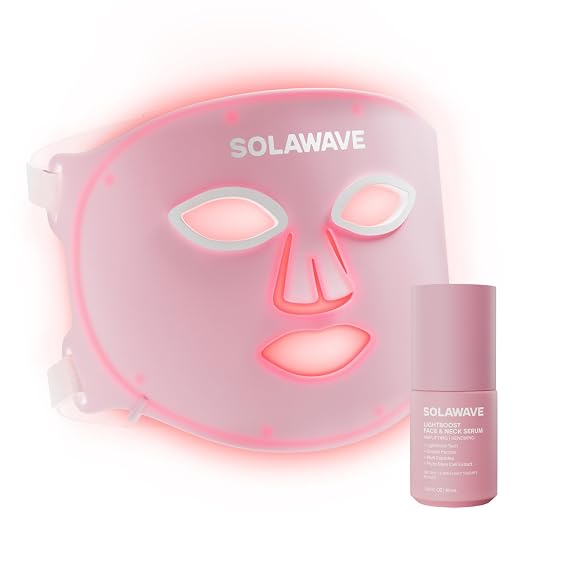 Solawave Red Light Therapy Face Mask And LightBoost Face & Neck Serum Kit