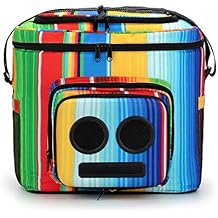 Super Real The #1 Cooler with Speakers & Subwoofer (Bluetooth, 20-Watt) for Parties/Festivals/Boat/Beach. Rechargeable Speaker Cooler, Works with iPhone & Android (Rainbow)