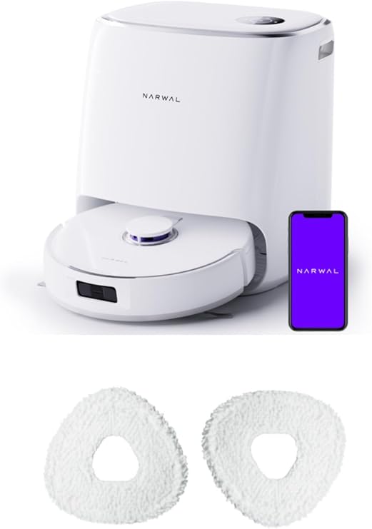 NARWAL Freo X Ultra Robot Vacuum and Mop Combo, 8200 Pa, Auto Mop Drying/Washing, Zero-Tangling, DirtSense, All-in-One Base Station, Self-Contained Dust Processing