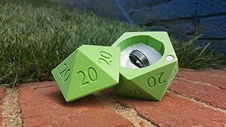 3D Printed D20 Dice Box, Ring Box All 20s