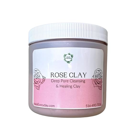 Rose Clay 1/2 Lb - Pure Rose Clay - Detoxifying and Rejuvenating clay - Mild and Gentle Clay -Enough supply for about 60 days- By HalalEveryday